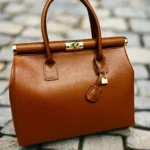 Sarah Tempest Italian tan padlock leather bag