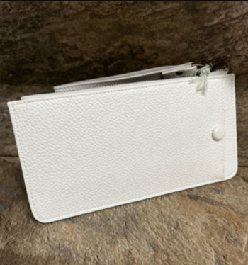 Red Cuckoo white slim purse