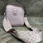 Pink twin zip cross body bag